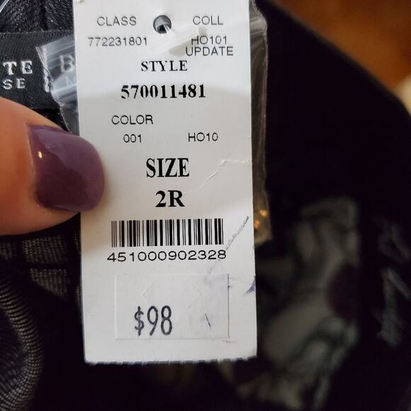 White House Black Market Whbm crystal studded‎ black Side Leg mom jeans Sz 2 New - Picture 9 of 16